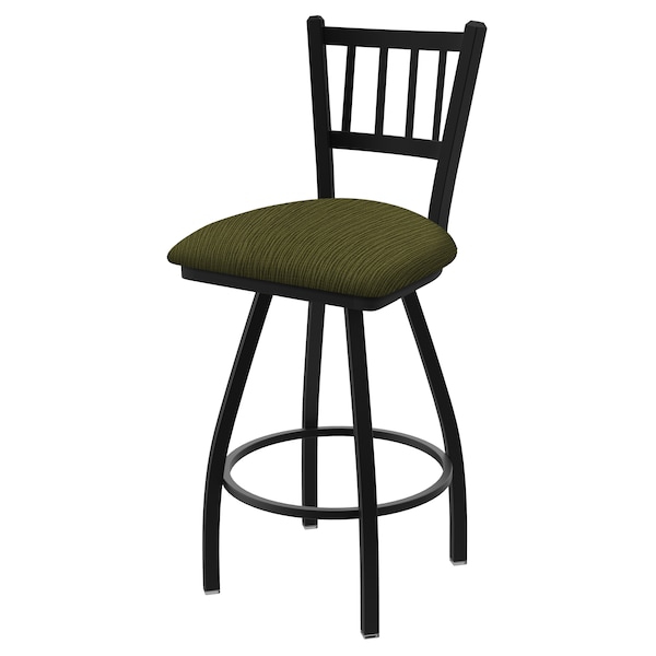 36" Swivel Bar Stool, Black Wrinkle, Graph Parrot Seat